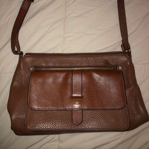 Fossil Brown Leather Crossbody Bag